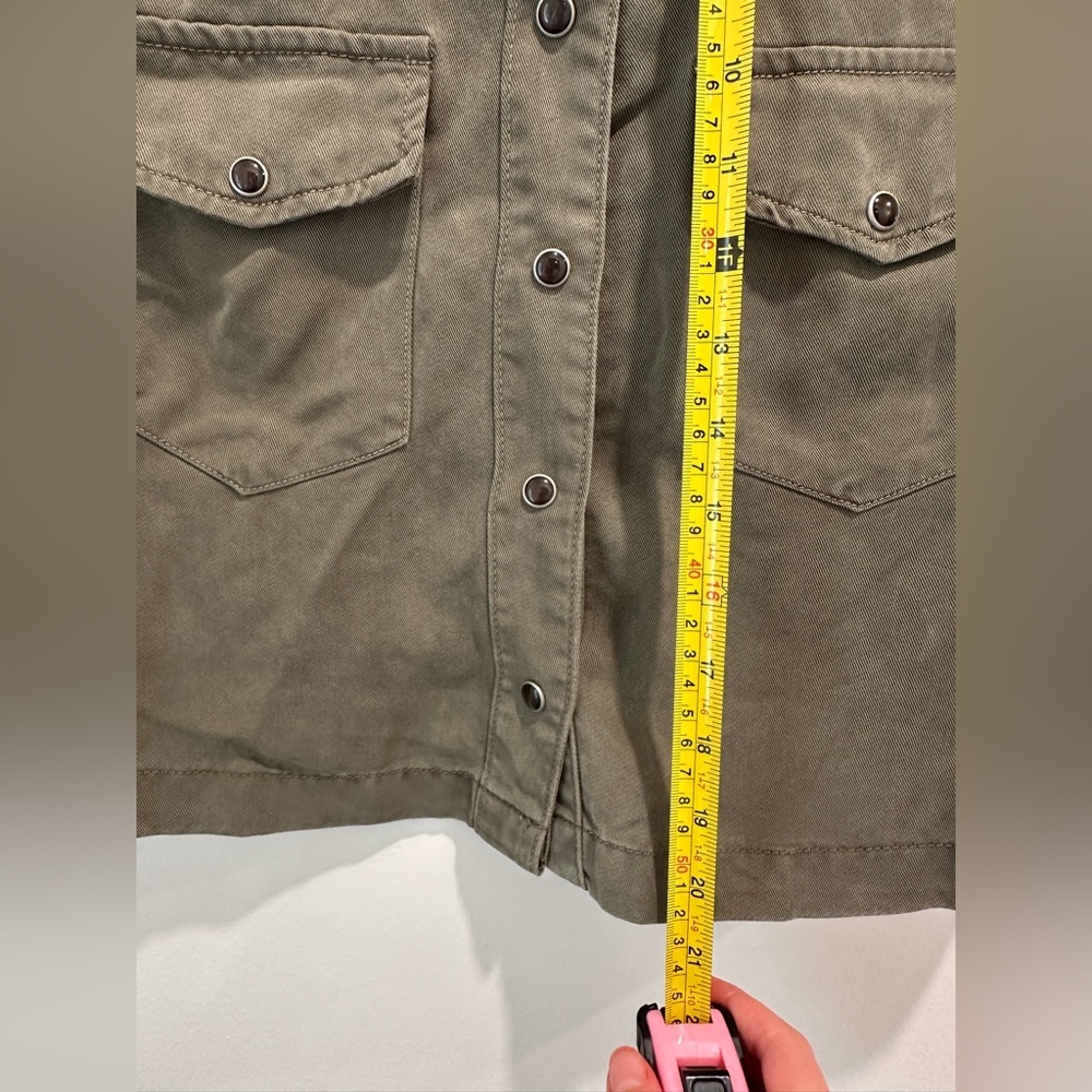 Hudson western cropped snap front shirt Olive Green Cropped size M - Picture 11 of 11